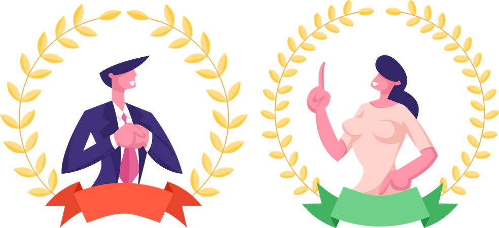 Auszeichnung für den besten Arbeiter  Illustration