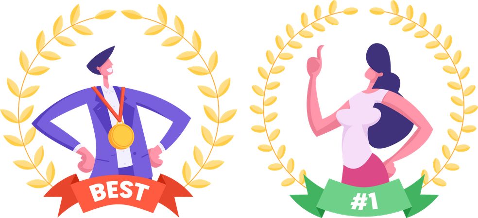Auszeichnungen für die besten Mitarbeiter  Illustration