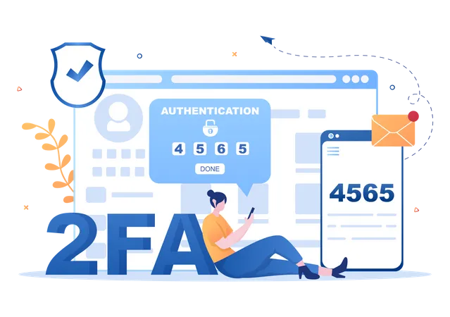 2 FA Two Steps Authentication Password Secure Notice Login Verification Or SMS With Code A Smartphone For Website In Flat Vector Illustration Illustration