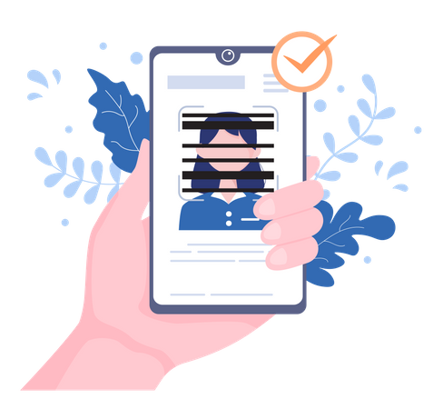 Authentification par identification faciale  Illustration