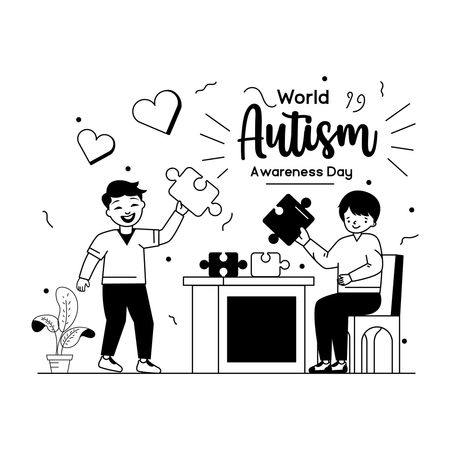 Amigos do autismo  Ilustração