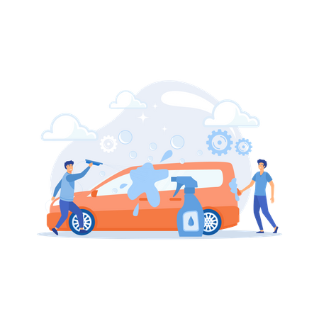 Auto car wash service  Illustration