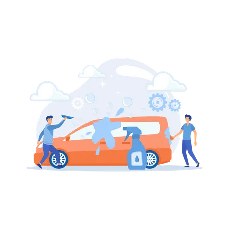 Auto car wash service  Illustration