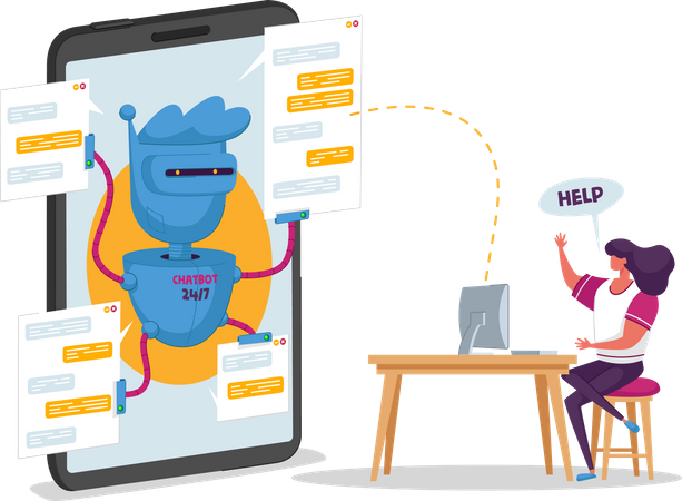 Auto chat support  Illustration