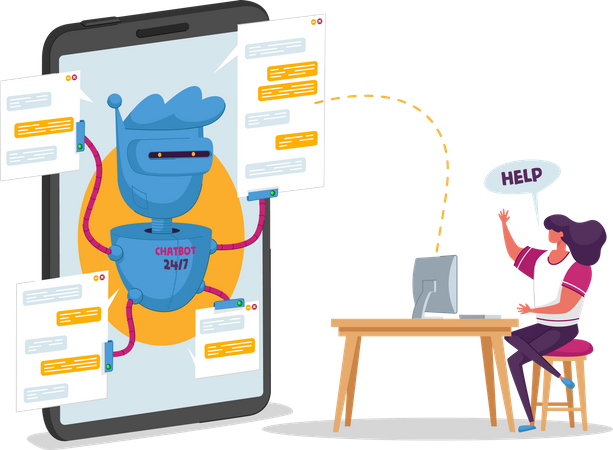 Auto-Chat-Unterstützung  Illustration