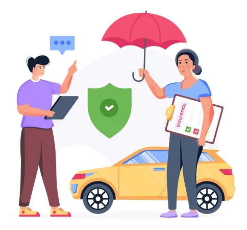 Download Premium Illustration Of Auto Insurance Flat Design Illustration