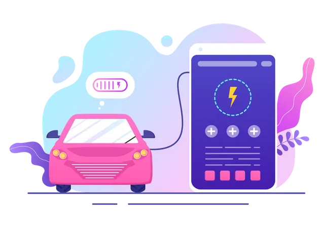 Auto-Lade-App  Illustration