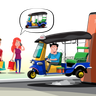 illustration auto rickshaw