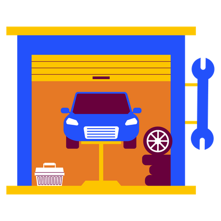 Auto service garage  Illustration
