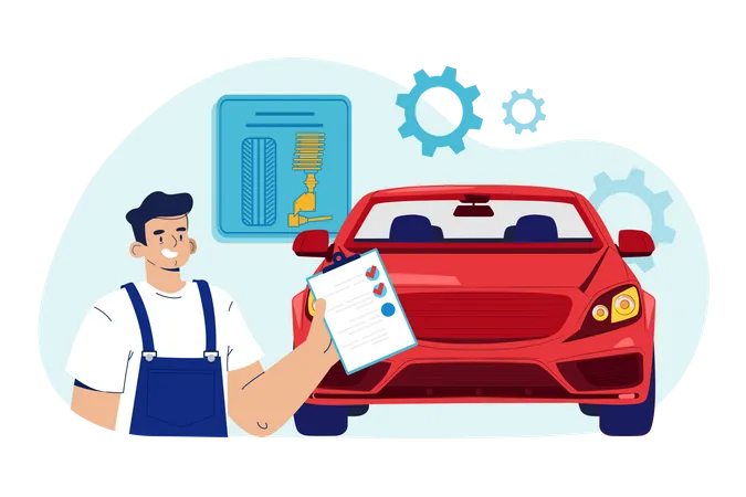 Auto Service list Illustration