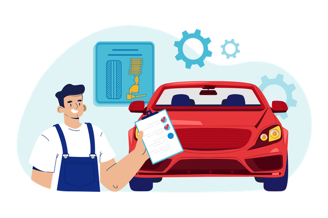 Auto Service list  Illustration