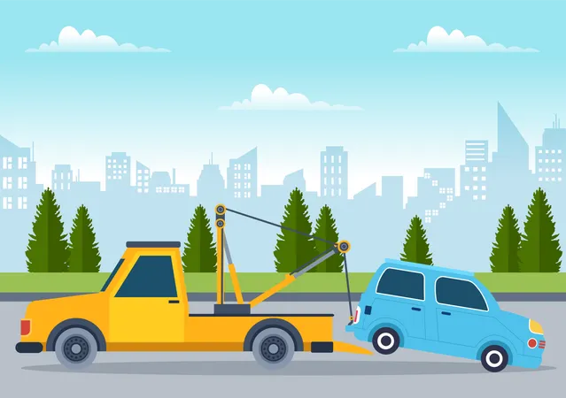 Auto Towing Car  イラスト