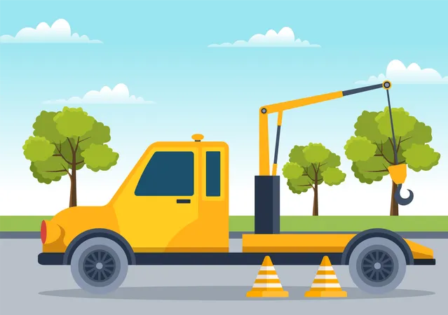 Auto Towing Car  Illustration