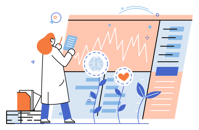 Educação de funcionários on-line com autoaprendizagem  Ilustração