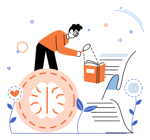 Educação de funcionários on-line com autoaprendizagem  Ilustração