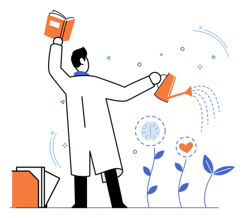 Educação de funcionários on-line com autoaprendizagem  Ilustração