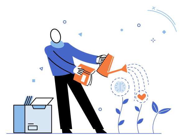 Educação de funcionários on-line com autoaprendizagem  Ilustração