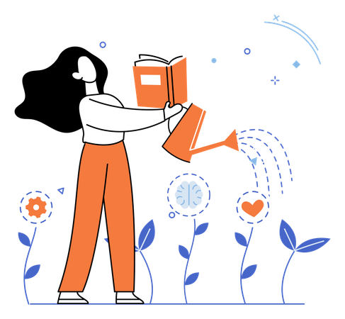 Educação de funcionários on-line com autoaprendizagem  Ilustração