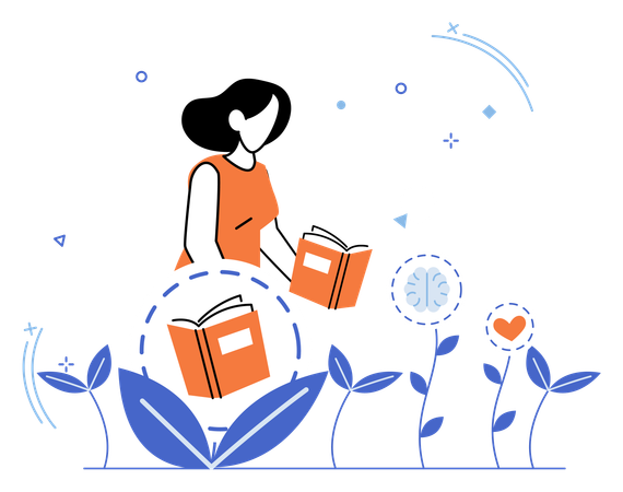 Educação de funcionários on-line com autoaprendizagem  Ilustração