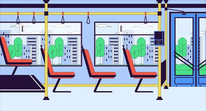 Autobús con terminal de pago  Ilustración