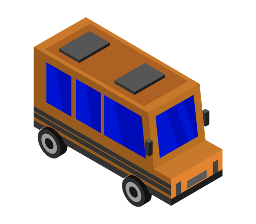 Autobús escolar naranja  Ilustración