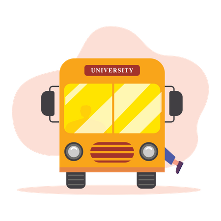 Autobús universitario  Ilustración