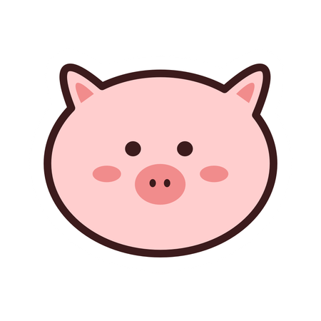 Autocollant de cochon mignon  Illustration