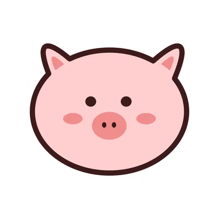 Autocollant de cochon mignon  Illustration