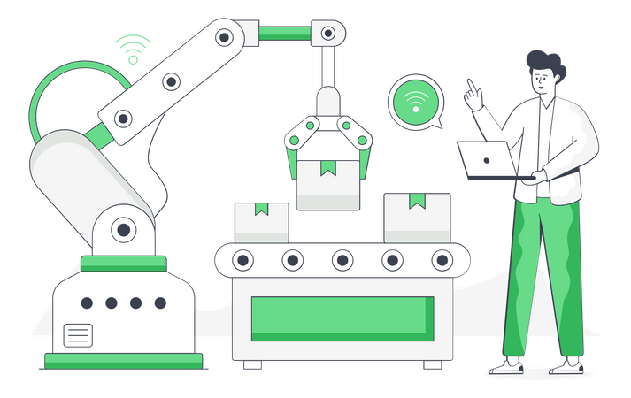 Automação industrial  Ilustração