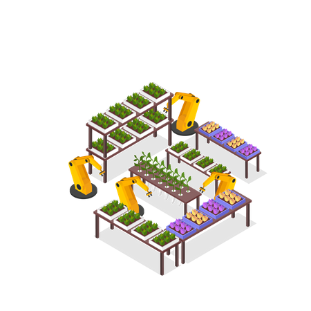 Automated aeroponic farming  Illustration