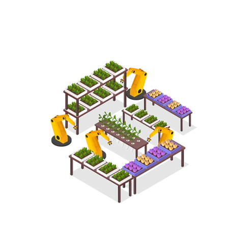 Automated aeroponic farming  Illustration