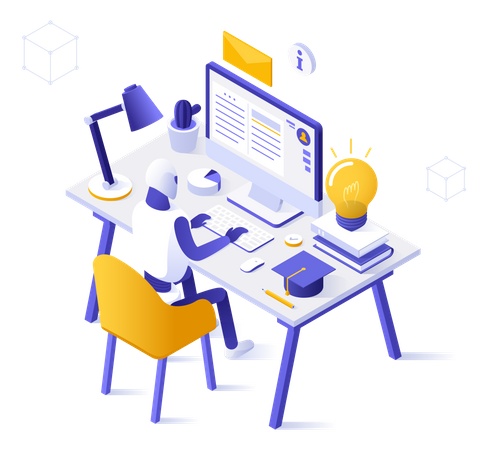 Automated education  일러스트레이션