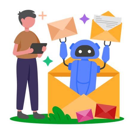 Automated Email Sorting  Illustration