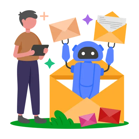 Automated Email Sorting  Illustration