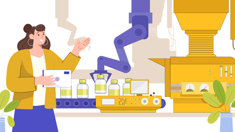 Automated production unit  Illustration