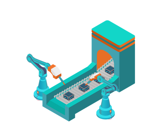 Automated Production unit  Illustration