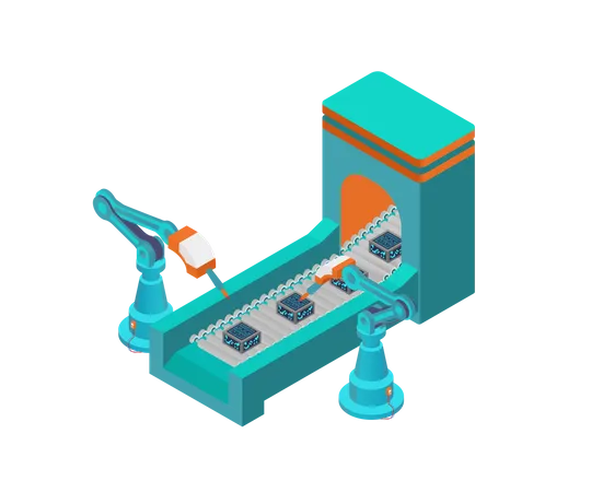 Automated Production unit  Illustration