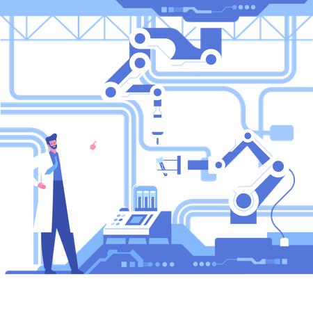 自動化された科学実験室  イラスト