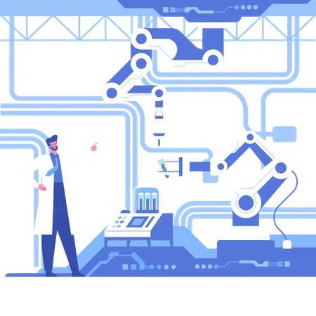 Automated scientific laboratory  Illustration