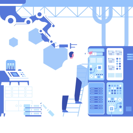 Automated scientific laboratory  Illustration