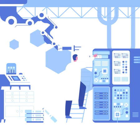 Automated scientific laboratory  Illustration