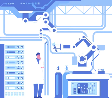 Automated scientific laboratory  Illustration