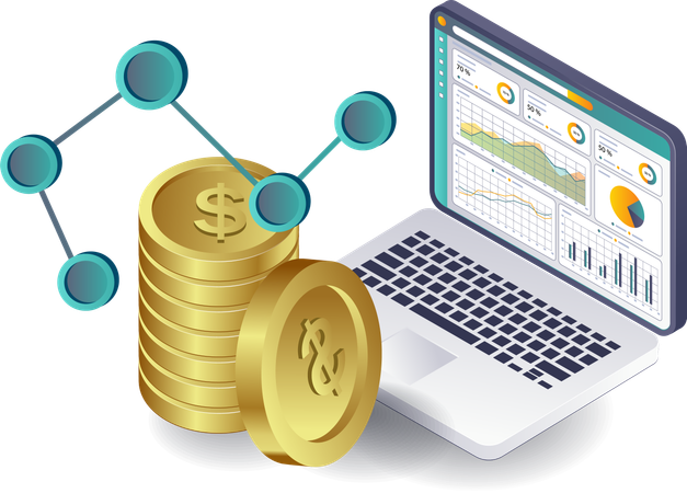 Automated Solutions for Business Financial Analysis with Computers  Illustration