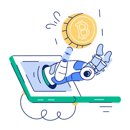 Check Out This Doodle Mini Illustration Of Automated Trading Illustration