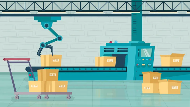 Automated warehouse  Illustration