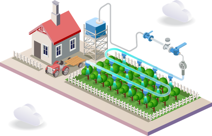 Automated Watering System  Illustration