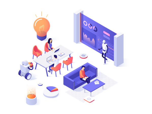 Automated Workspace  Illustration