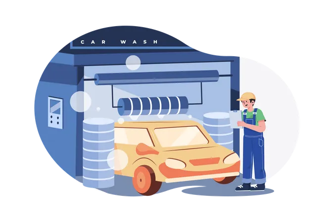 Automatic Car Wash Illustration