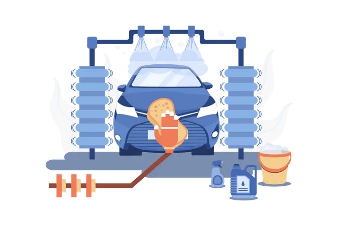 Automatic Car Wash  Illustration