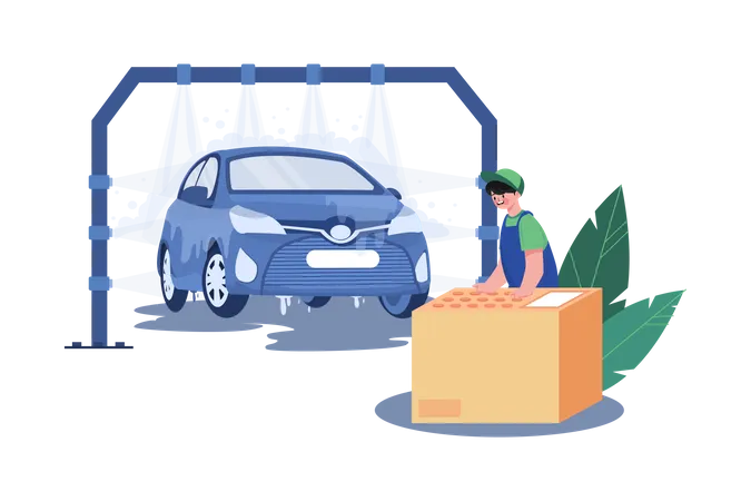 Automatic Car Wash  Illustration